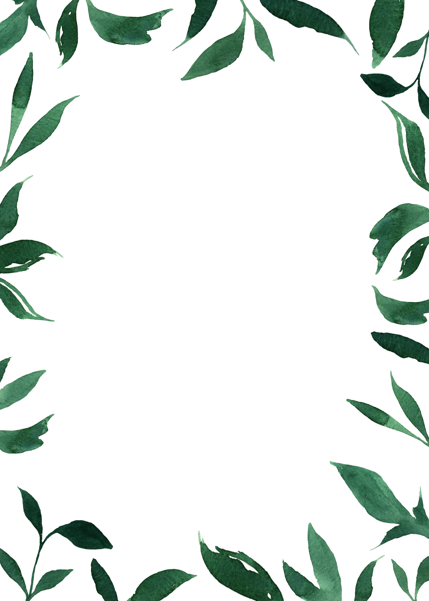 Wedding Invitation U Acbu - Wedding Invitation Borders Plants (1500x2100), Png Download