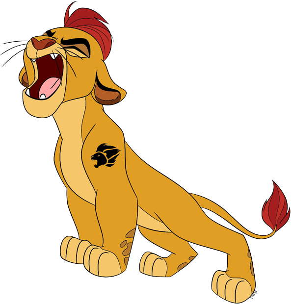 Jpg Black And White Library Lion Roaring Clipart - Lion Guard Kion Clipart (595x620), Png Download