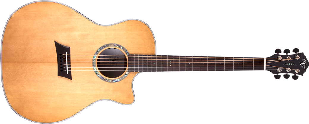 Acoustic Guitar Png - 8 String Multiscale Acoustic (1100x425), Png Download