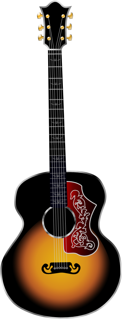 Guitar Instrument Vector - Gibson Acoustic Guitar (406x1023), Png Download