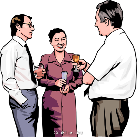 People Meeting At An Office Party Royalty Free Vector - Talking In Office Clipart (480x480), Png Download