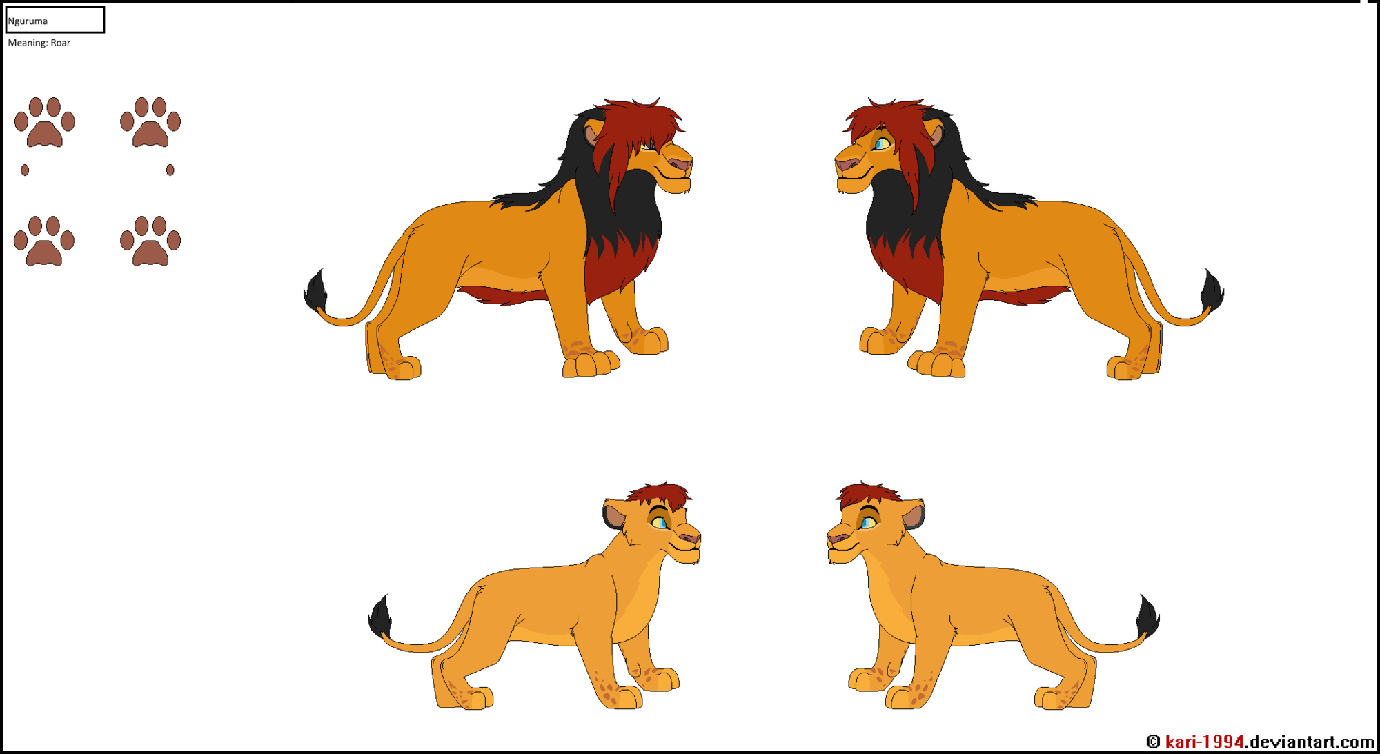 Nguruma Ref Sheet - Masai Lion (2000x1093), Png Download