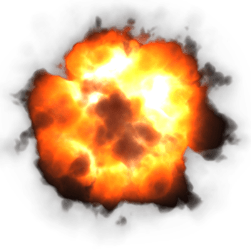 Explosion - Exploding Knees (352x351), Png Download