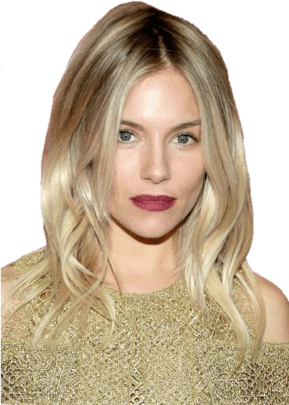 Sienna Miller Red Lips Png - Sienna Miller Hair (405x607), Png Download