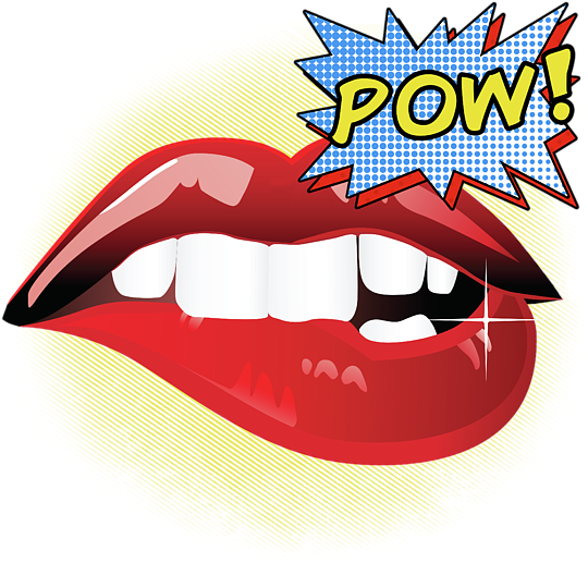 Click And Drag To Re-position The Image, If Desired - Pow Pop Art Lips (583x700), Png Download