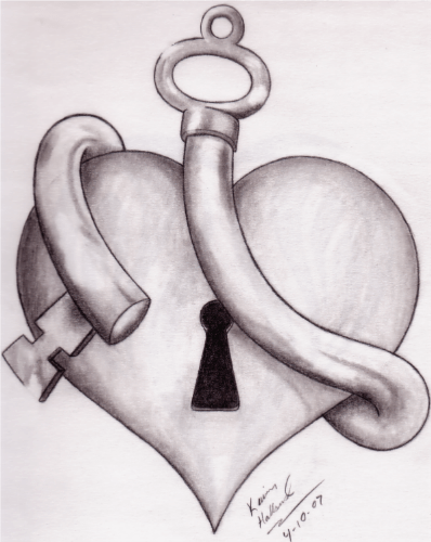 30 Heart Lock And Key Tattoo Ideas To Unlock Your Love - Key To My Heart Drawing (398x500), Png Download