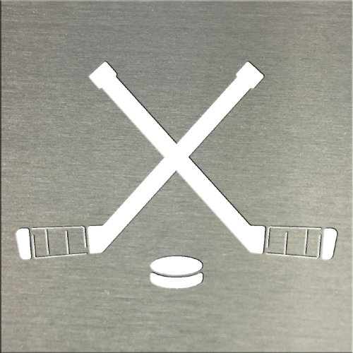 Hockey Sticks Crossed With Puck - Cross (500x500), Png Download