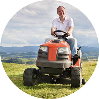 Is It Time To Change My Lawn & Garden Tires - Man On A Lawnmower (350x350), Png Download