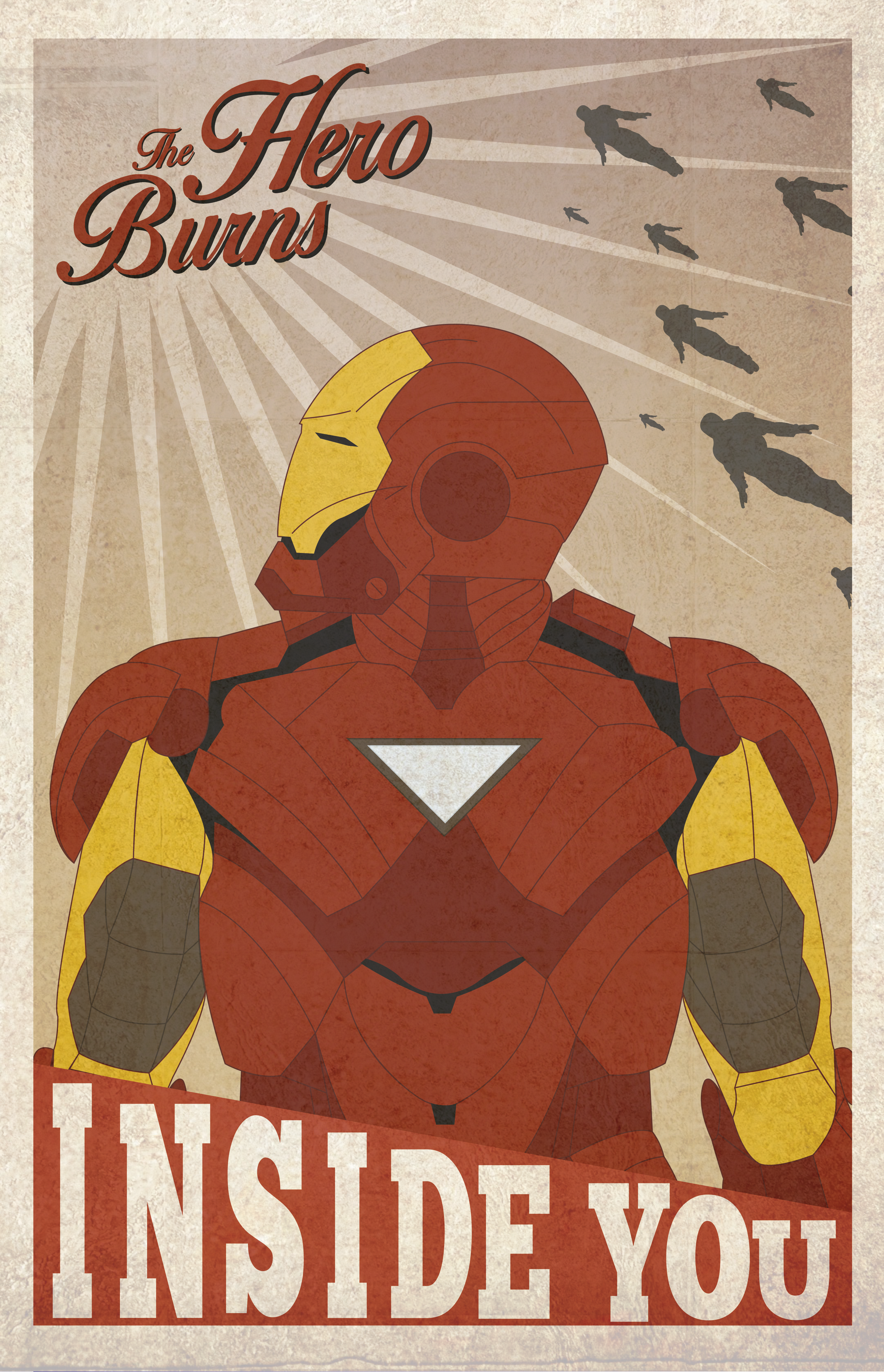 Michael Joseph Campbell - Quadro Poster Minimalista Homem De Ferro- The Burns (3287x5099), Png Download