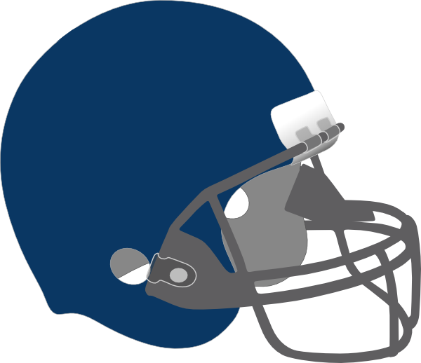 Clipart Of A Navy Blue Helmet With Crossed Ice Hockey - Dark Blue Football Helmet (600x518), Png Download