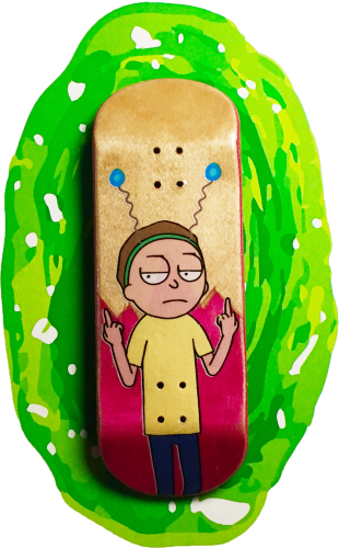 Alp Fingerboard - Morty Rosa - Rick And Morty Fingerboard (310x500), Png Download