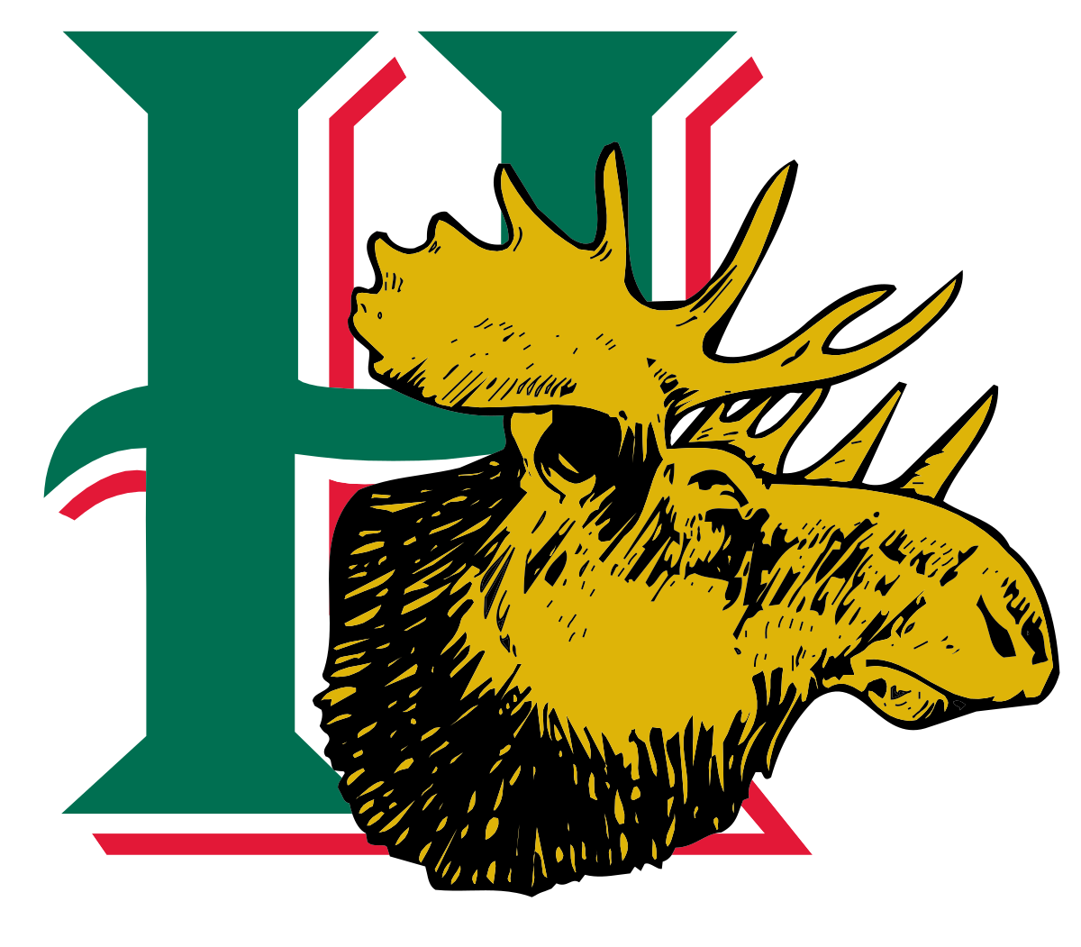 Crossed Hockey Sticks - Mooseheads Halifax (1200x1051), Png Download