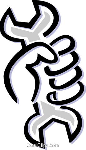 Hand Holding Wrench Royalty Free Vector Clip Art Illustration - Mao Segurando Ferramenta Png (277x480), Png Download