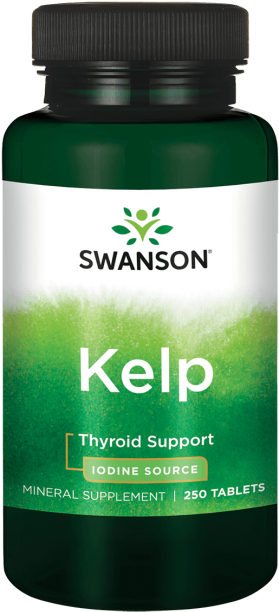 Swanson Kelp Iodine Source 225 Mcg 250 Tabs - Swanson Health Products (650x650), Png Download