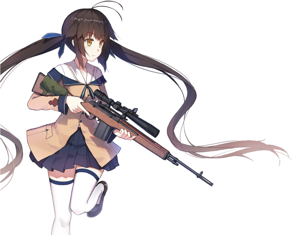 Anime Girl Gun Render By Iiijok - Girls Frontline M14 Porn (987x810), Png Download