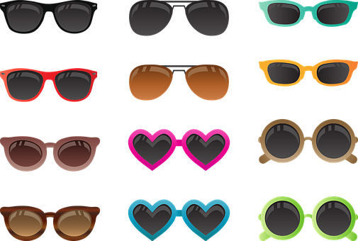 Sunglass, Male, Female, Heart, Fashion - イラスト サングラス (505x340), Png Download