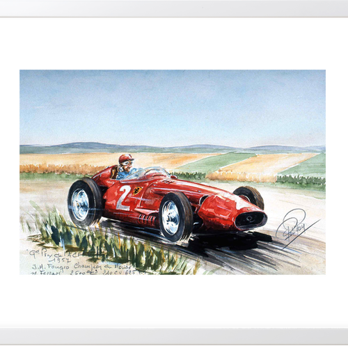 Fangio 1957 White Frame - Ferrari Tr (500x500), Png Download