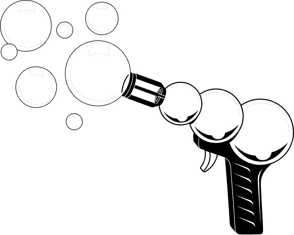 Gun Toy Free Stock Photo Illustration Of A Bubble Gun - Toy Gun Clipart Black And White (958x766), Png Download