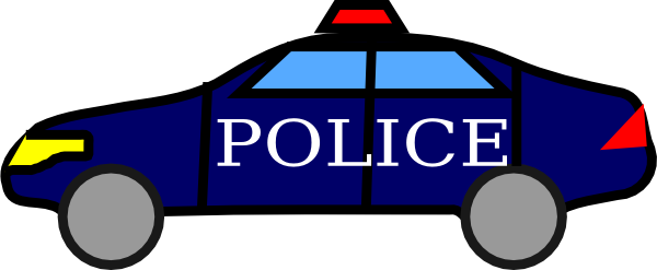Car Clipart Police - Blue Police Car Clip Art (600x247), Png Download