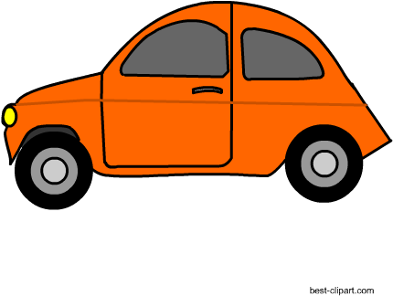 Cute Orange Car Clipart - Orange Car Clipart (450x450), Png Download
