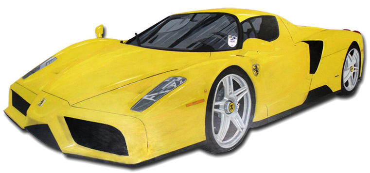 Yellow Ferrari Png Background Image - Ferrari Png Yellow (800x383), Png Download