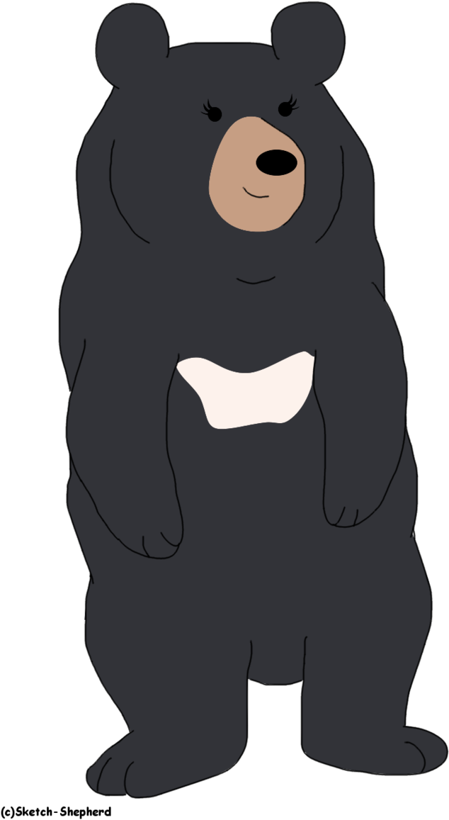 Clip Library Download Drawing Bears Spectacled Bear - Moon Bear Drawing (666x1200), Png Download
