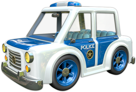 Stickers For Kids - Stickers Effet 3d - Voiture De Police 2 (490x333), Png Download