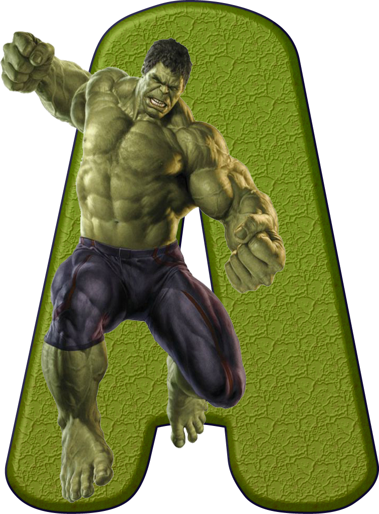 *✿**✿*hulk*✿**✿* - - A - Alfabeto Decorativo Hulk (749x1016), Png Download