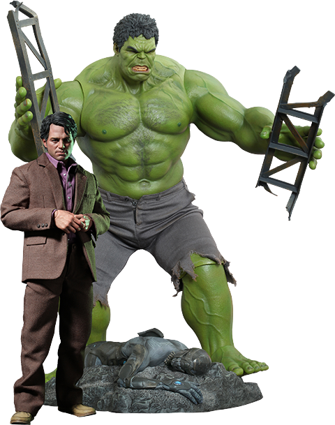 Hot Toys Bruce Banner And Hulk Sixth Scale Figure - Bruce Banner And Hulk (480x609), Png Download