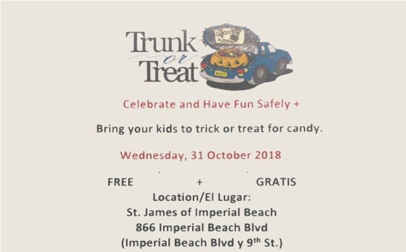 Free Children's "trunk Or Treat" At St James Church (800x600), Png Download
