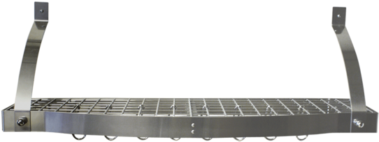 Cw6009 Stainless Steel Bookshelf Pot Rack Range Kleen (600x600), Png Download