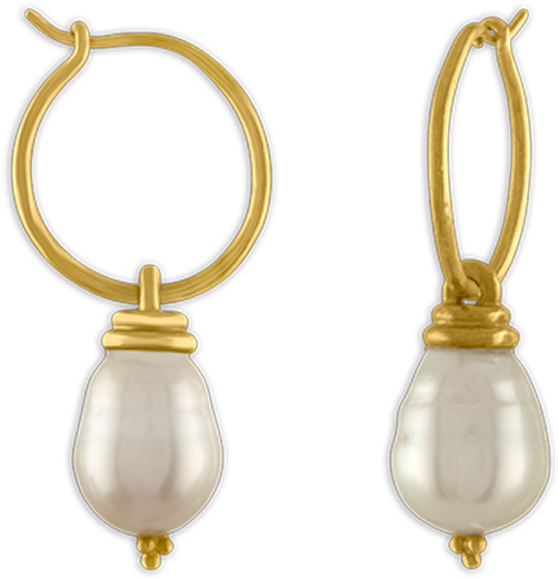 2 South Sea Pearl Hoop And Hook Earrings (769x769), Png Download