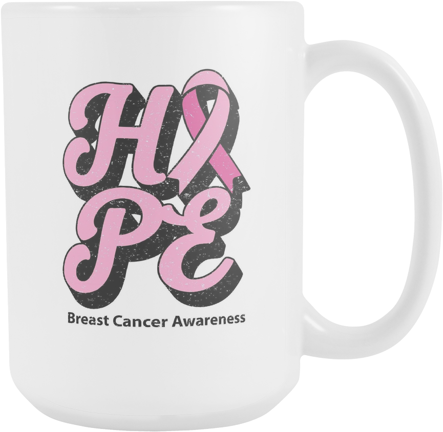 Hope Breast Cancer Awareness Pink Ribbon Awesome White (1024x1024), Png Download
