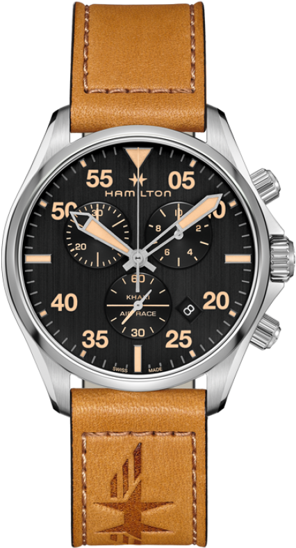 Hamilton Khaki Aviation H76722531 Brown Leather Strap (551x840), Png Download