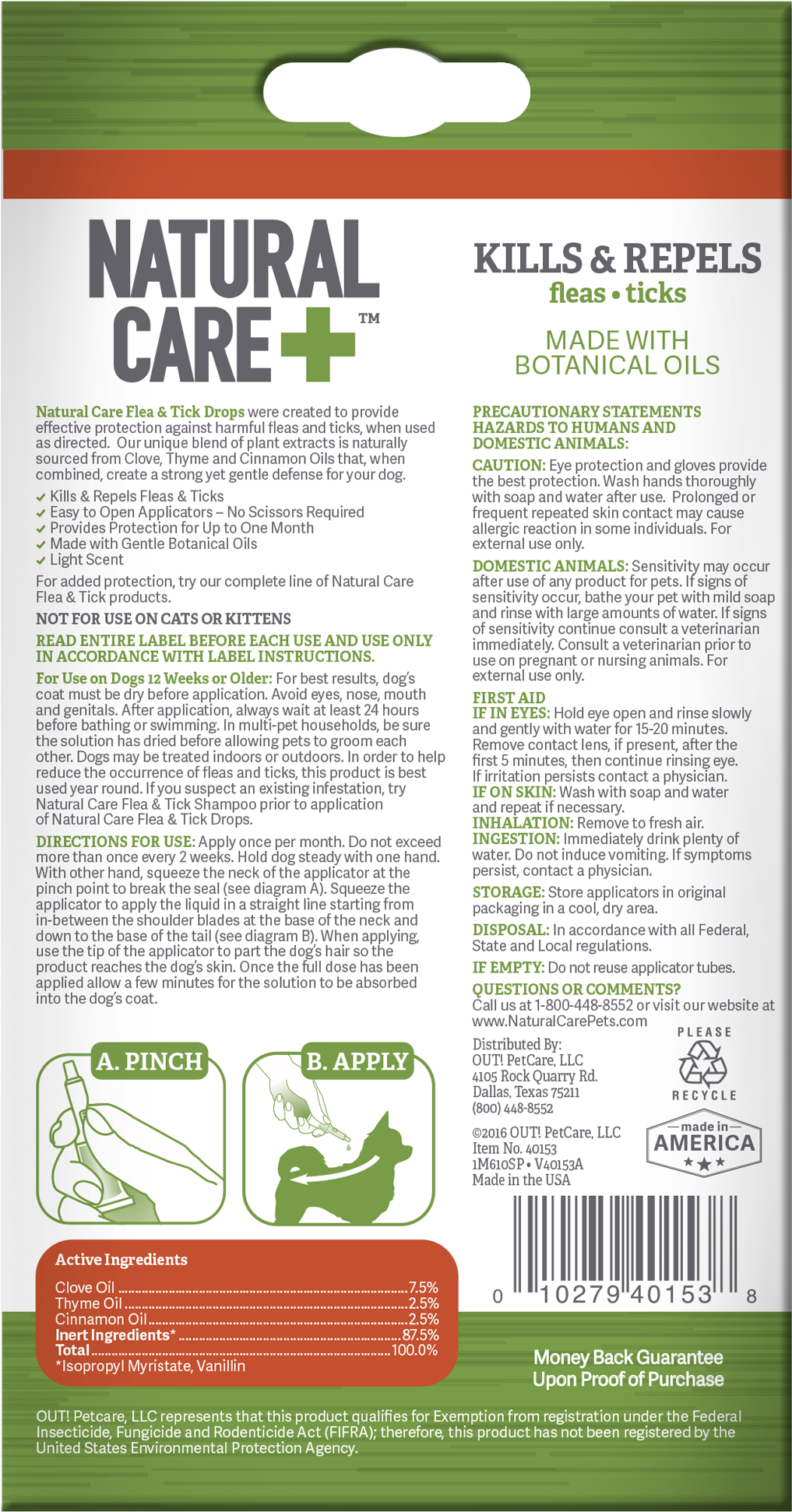 Natural Care Spot-on Flea And Tick Drops For Dogs, (2000x2000), Png Download