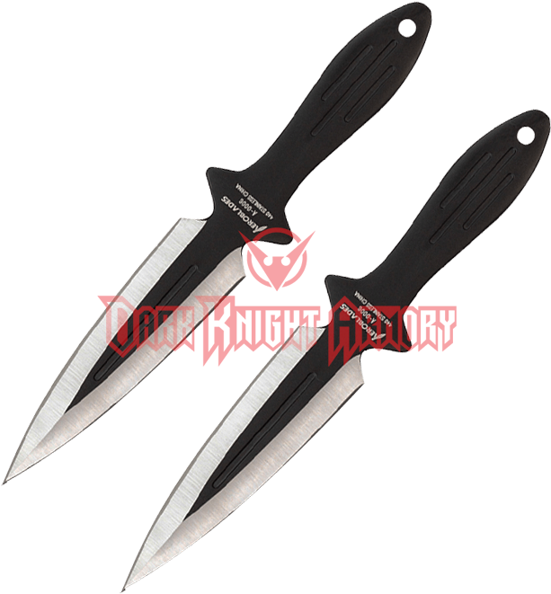 2 Piece Black Spearhead Throwing Knives (678x678), Png Download