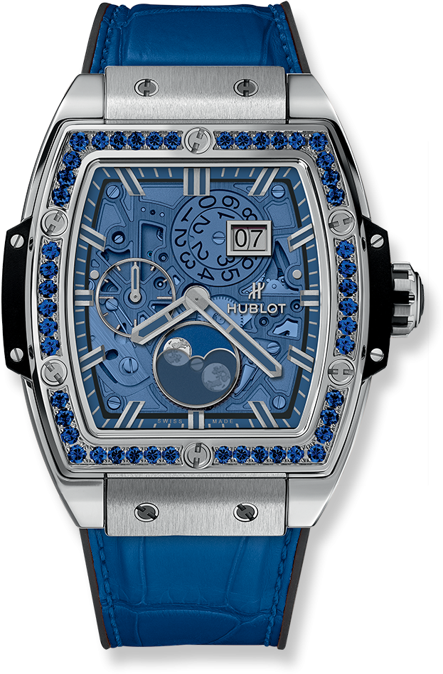 Spirit Of Big Bang Moonphase Titanium Dark Blue (1000x1000), Png Download