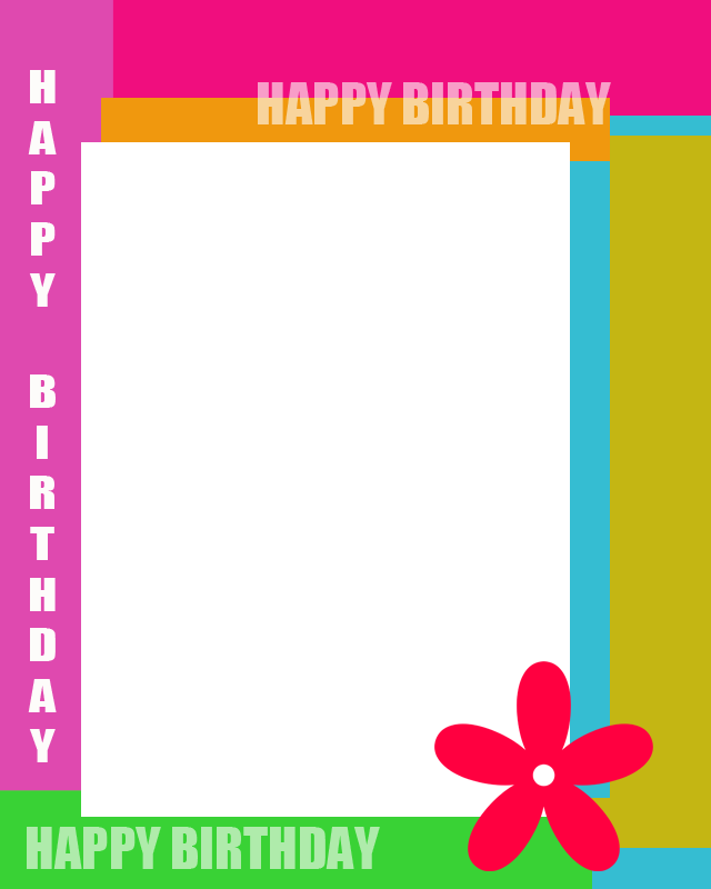 กรอบ Happy Birthday Png (640x800), Png Download