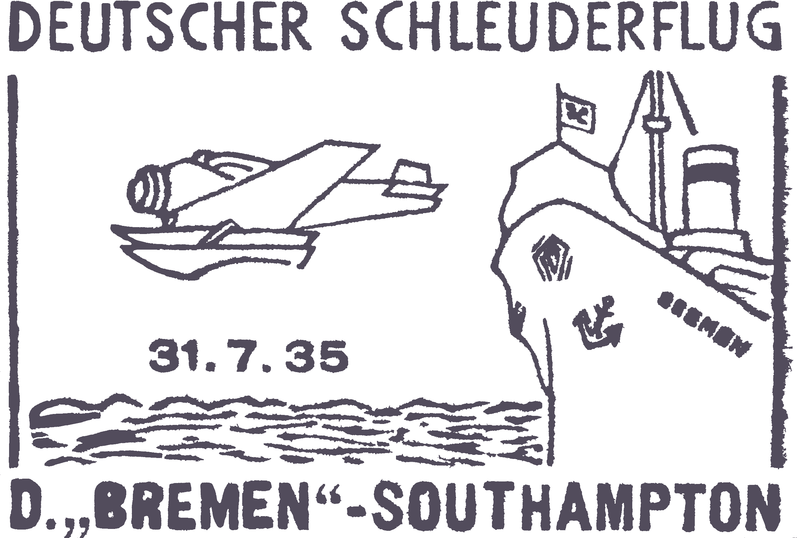 Bremen Flight Cachet (2549x1746), Png Download