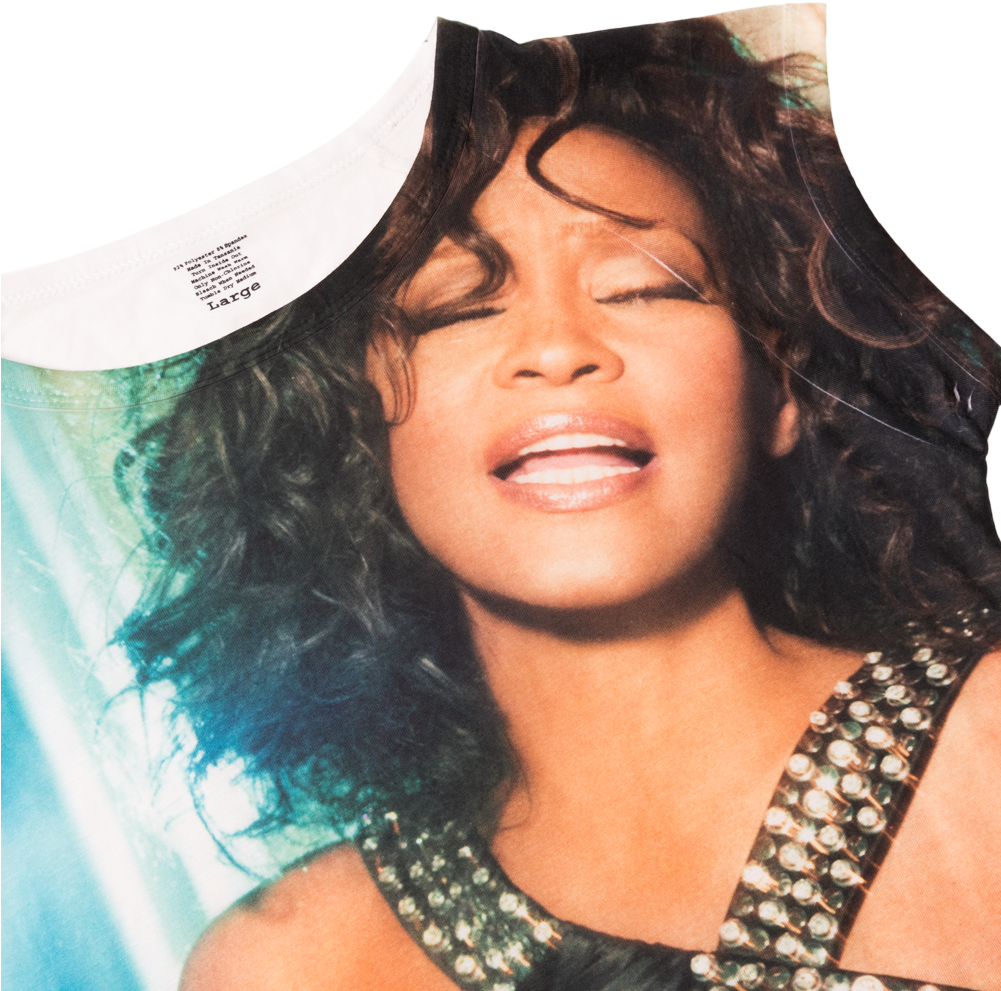 Whitney Houston Sublimated Babydoll T-shirt (1000x1006), Png Download