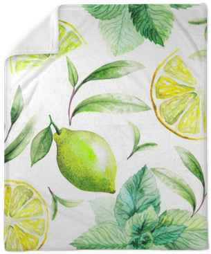 Nice Handmade Pattern Of Tea Leafs And Citrus Fruits - Citrus (400x400), Png Download
