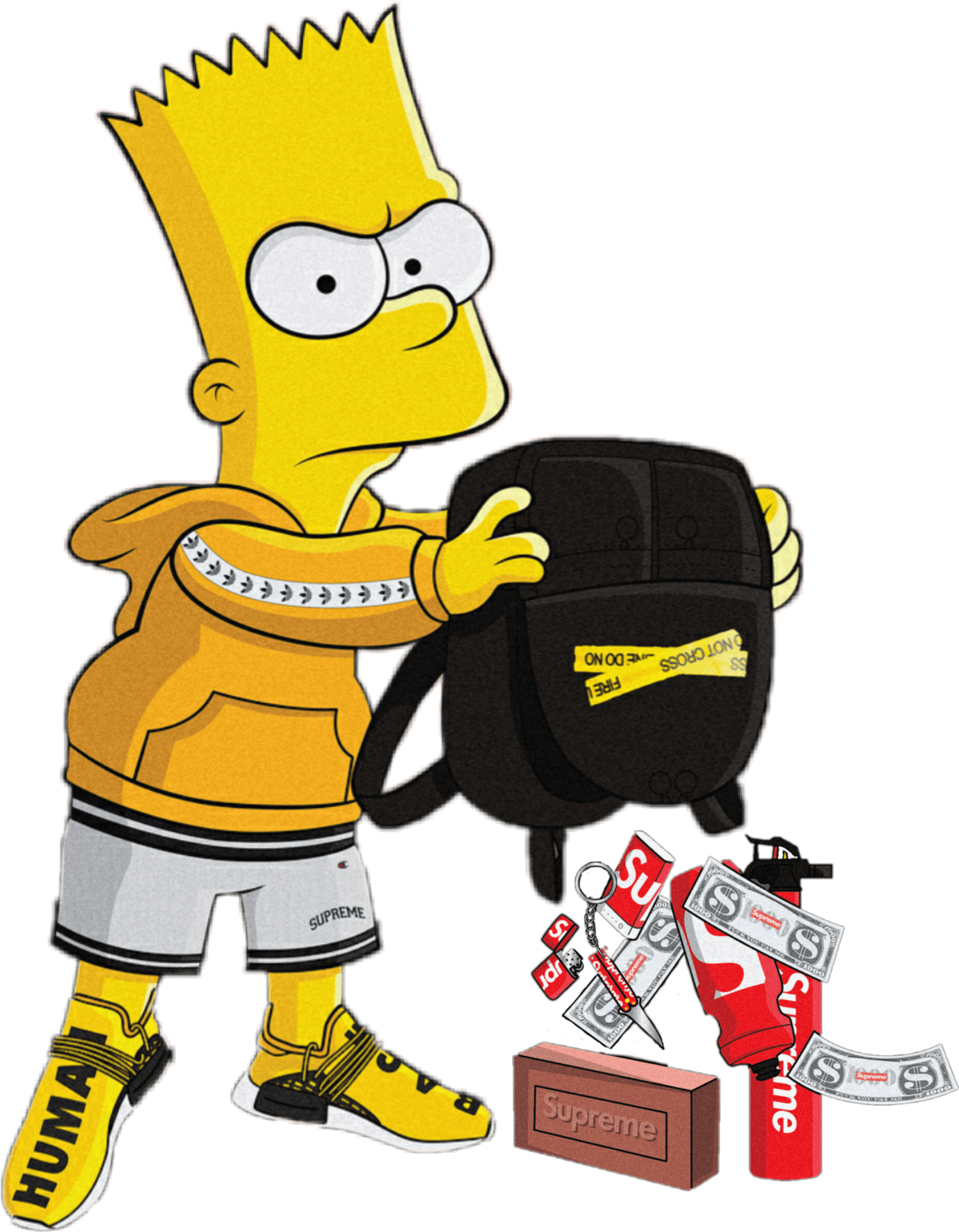 Bart Simpson Supreme Gucci Simpsons Brick Bartsupreme (1024x1024), Png Download