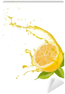 Lemon Slice With Splash, Isolated On White Background - Stock Photography (400x400), Png Download