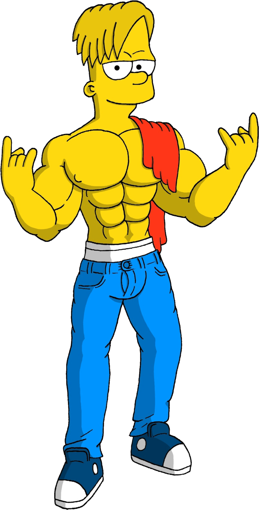 Muscle Teen Bart Simpson By Paradogta Muscle Teen Bart - Bart Simpson Muscle (868x1709), Png Download