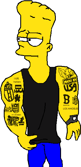 Bart Simpson - Art (334x589), Png Download