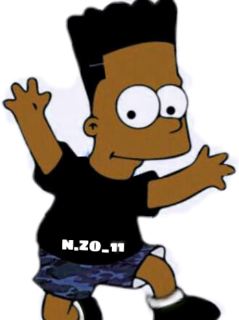 Bart Simpson Sticker By - Black Bart Simpson (348x467), Png Download
