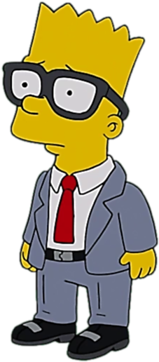 Kirk Simpson - Bart Simpson With Glasses (248x535), Png Download