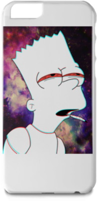 Bart Simpson Stoned - Weed Bart (374x445), Png Download