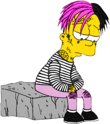 Memezasf Bart Supreme Simpsons Thesimpsons Bartsimpson - Bart Simpson Lil Peep (459x515), Png Download