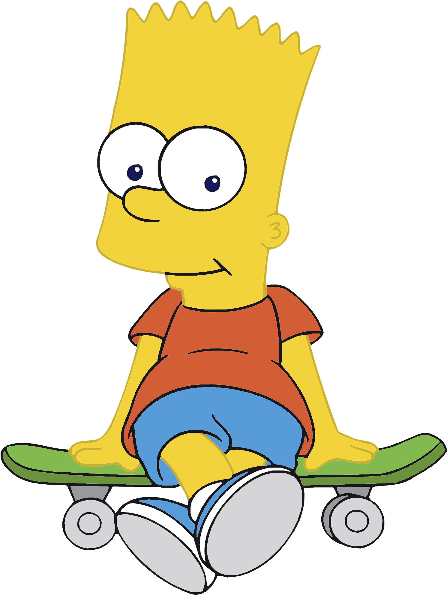 Bart Simpson In Phineas And Ferb Milo - Bart Simpson Sitting On Skateboard (2400x2400), Png Download